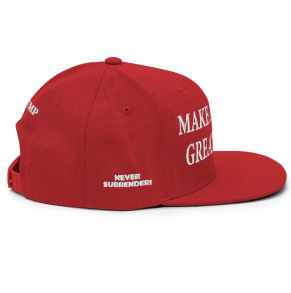 New Trump Never Surrender Red MAGA Snapback Hat Cap