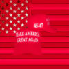 RED MAGA HAT STAND WITH TRUMP