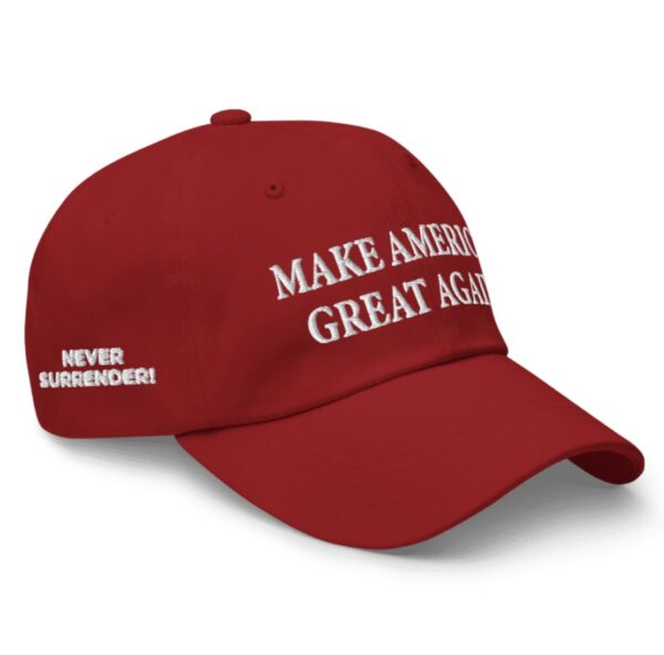 Trump 2024 Never Surrender Red MAGA Hat Caps