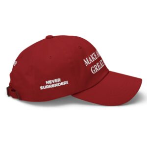 Trump Never Surrender Red MAGA Hat Cap