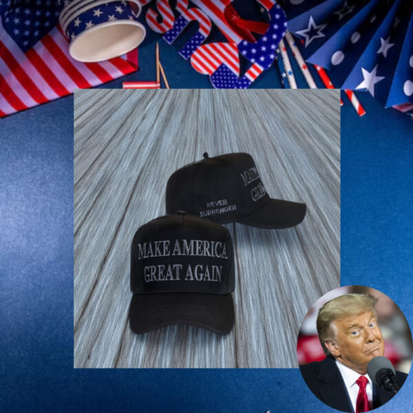 Trump Never Surrender Black MAGA Hat1